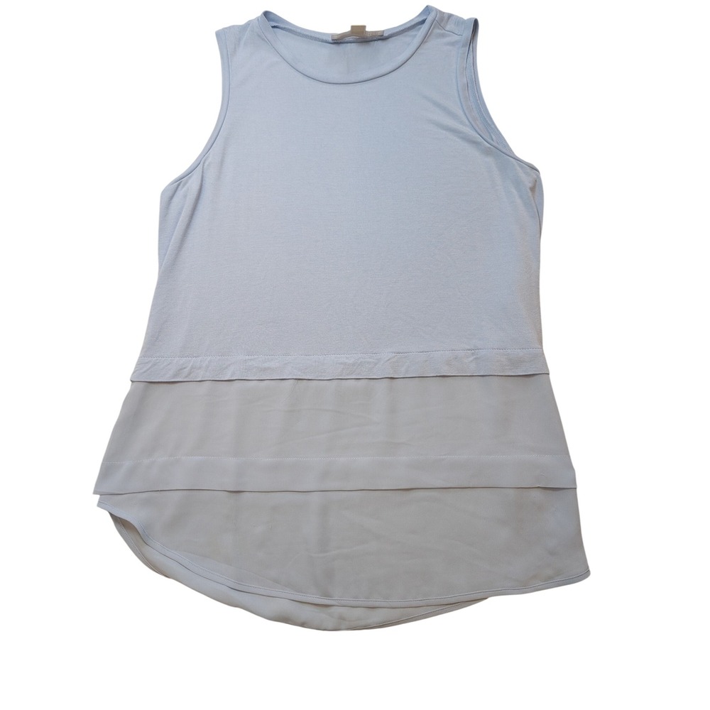 Michael Michael Kors Womens Blue Sleeveless Tiered Chiffon Hem Tank Top M